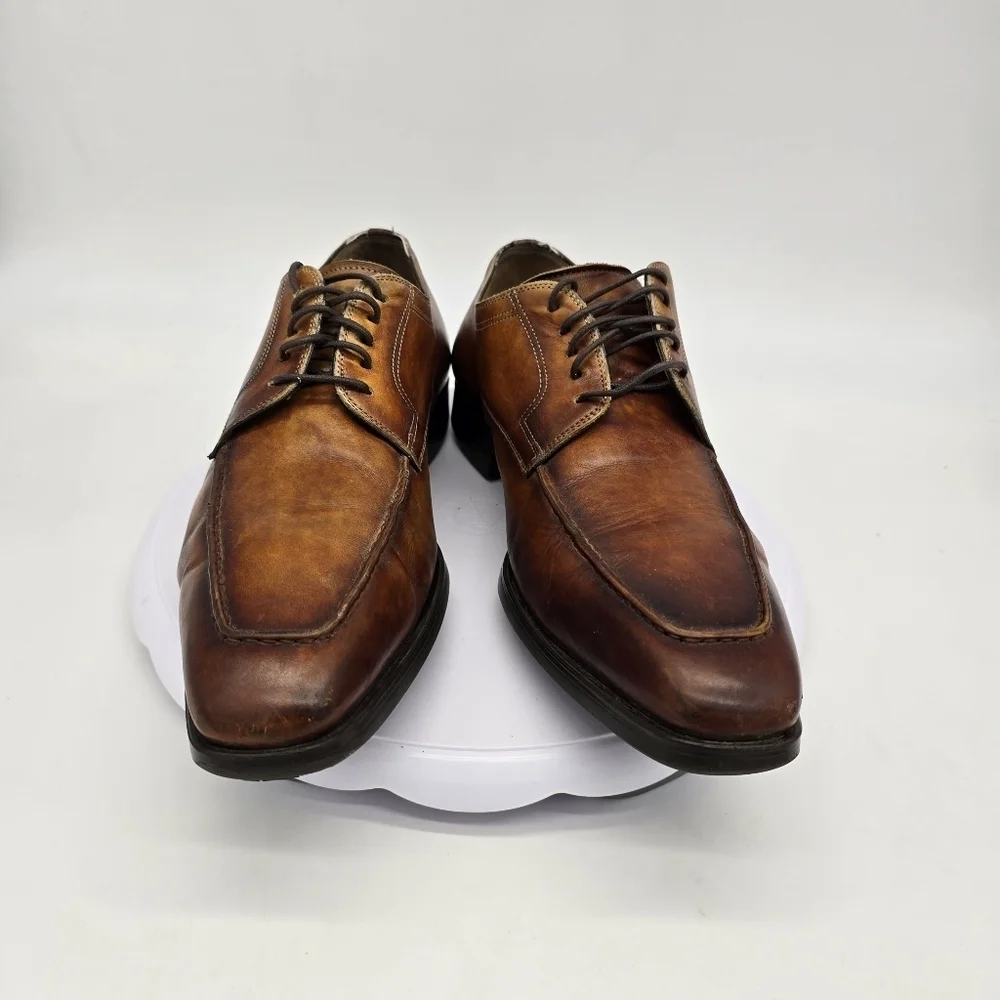 Magnanni Shoe Men's 8.5M Alva Diversa Leather Moc Toe Bluchers Oxford Derby